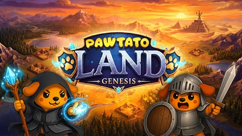 Fantasyszene aus Pawtato Land mit zwei Spielfiguren